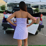 Strapless Polka Dot Dress with Belt
