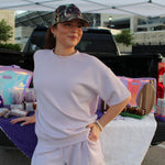 Lavender Modal Short Sleeve Top