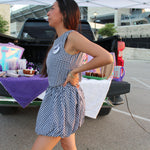Black Gingham Bubble Skirt Set