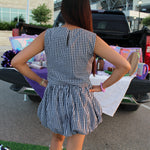 Black Gingham Bubble Skirt Set