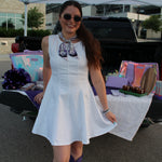 White Denim Flare Dress