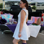 White Denim Flare Dress