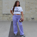 Lavender Wide Leg Jeans