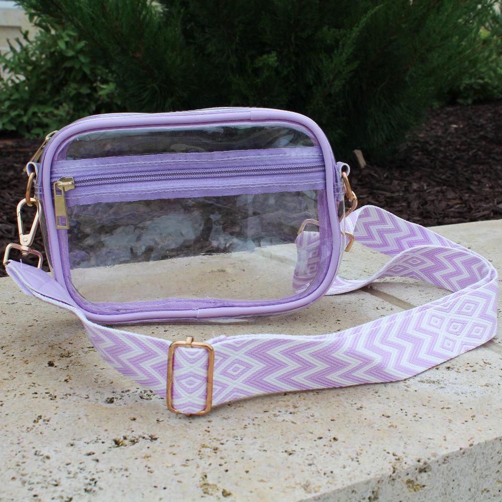 Geo Print Lavender Clear Bag