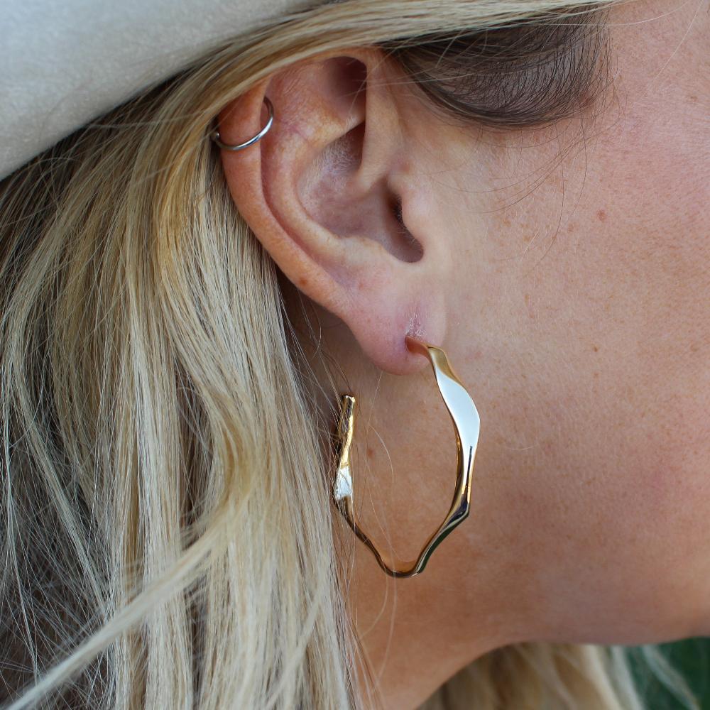 Hammered Hoop Earring