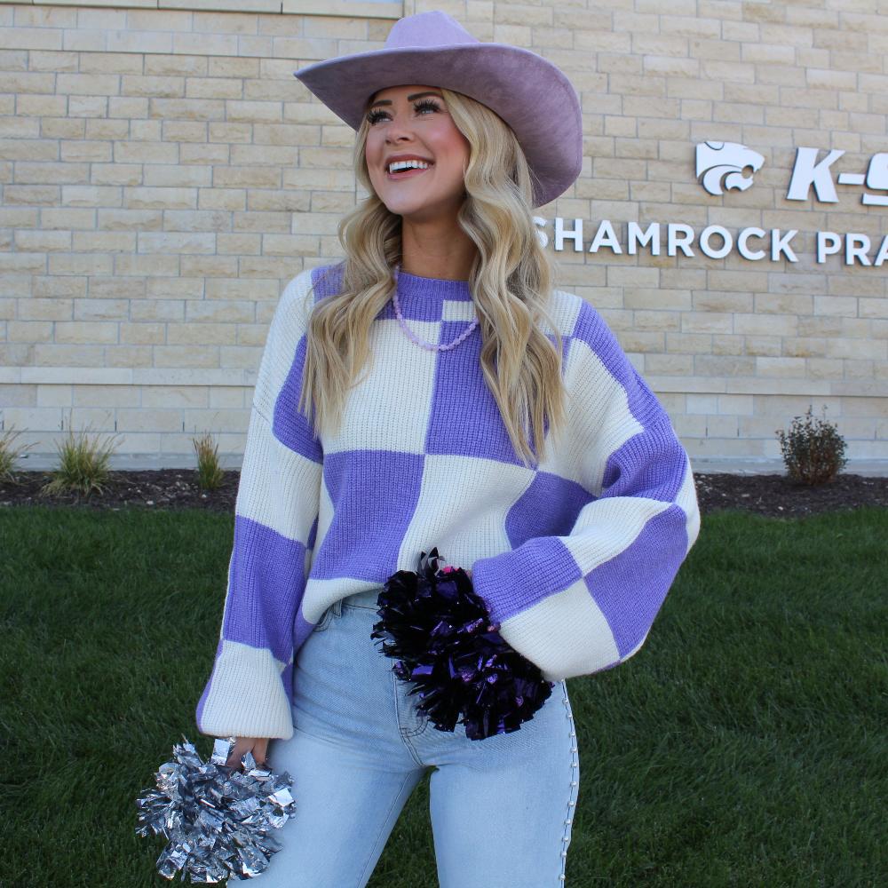 Oversized Checkerboard Sweater