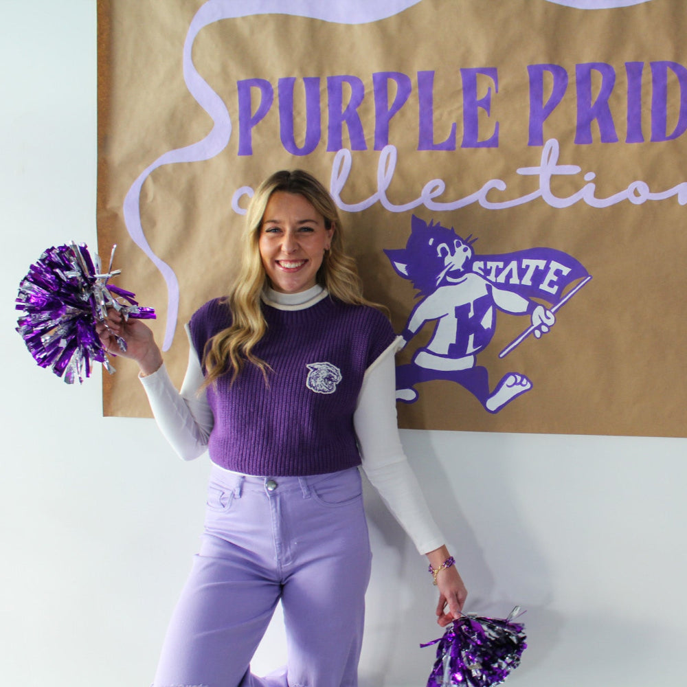 K-State Retro Cropped Sweater