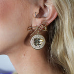 BRIANNA CANNON Kansas State Pearl Medallion Earring