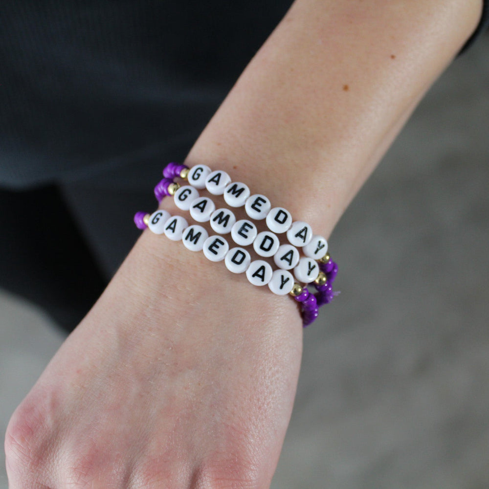 GAMEDAY Purple Beaded Bracelet