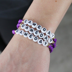 GAMEDAY Purple Beaded Bracelet