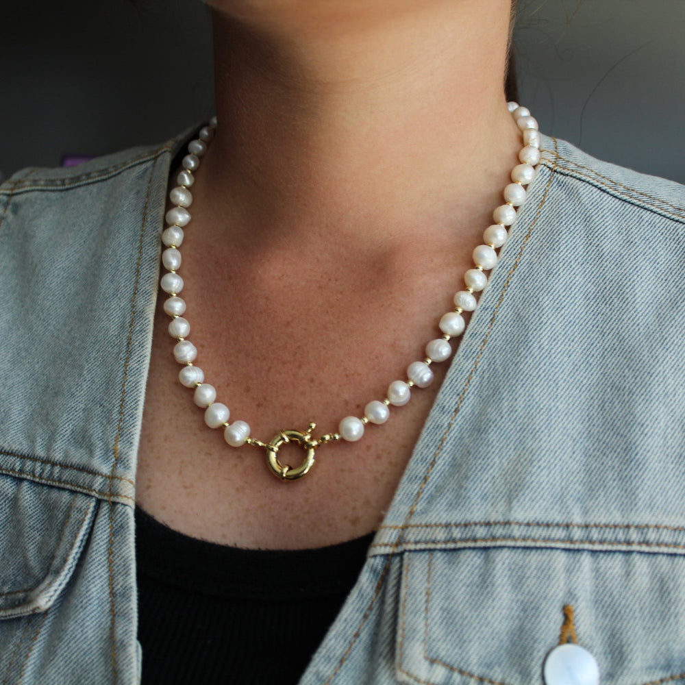 Toggle Pearl Necklace