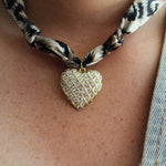 Leopard Heart Scarf Bandana Necklace
