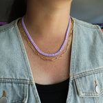 Lavender Paperclip Layer Necklace