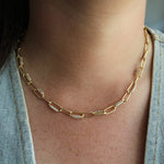 Paperclip Rhinestone Necklace