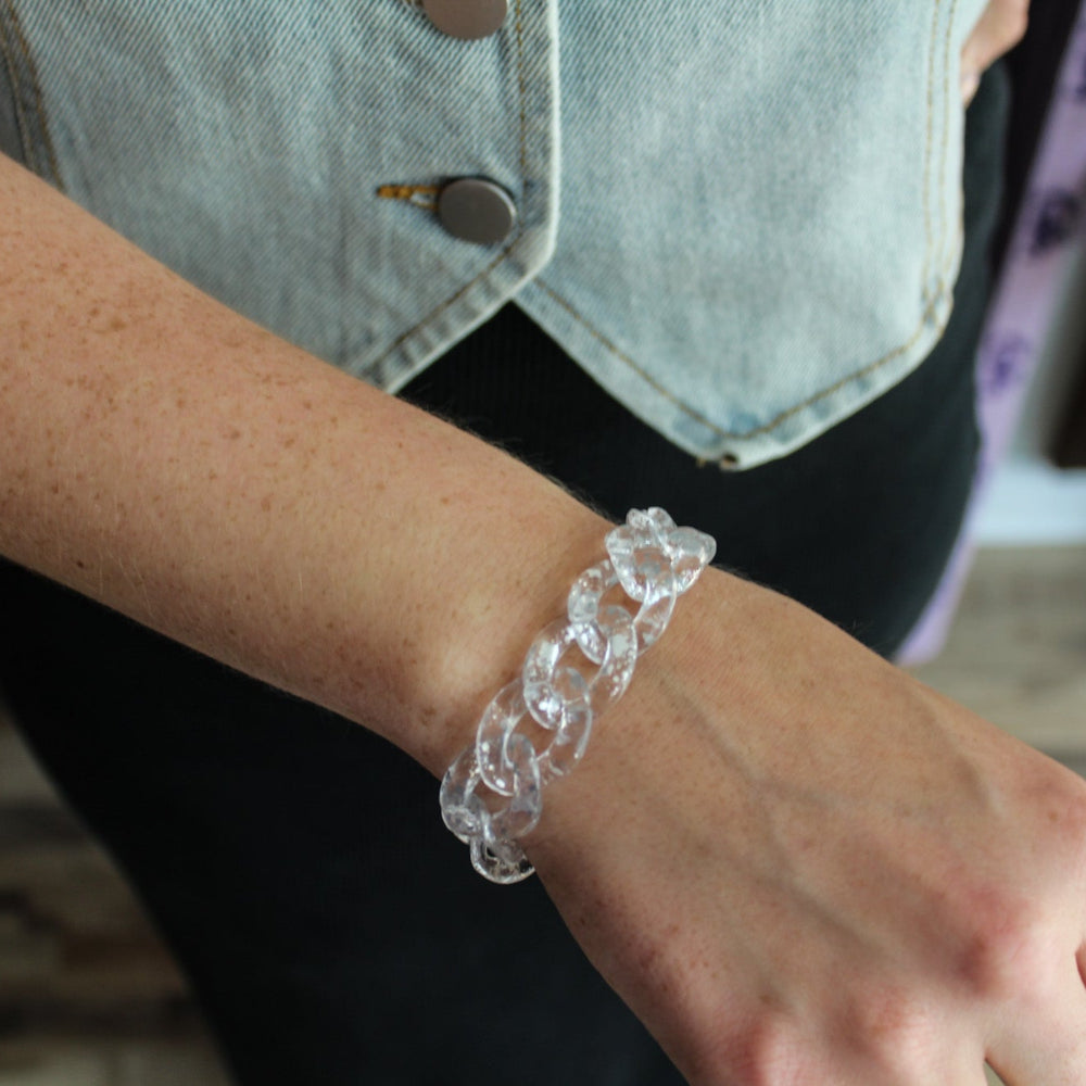 Silver Speckle Chunky Chain Bracelet