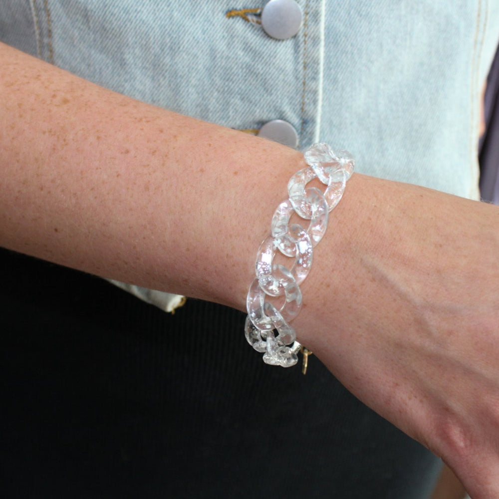 Silver Speckle Chunky Chain Bracelet