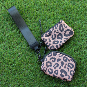 Leopard Dual Pouch Wristlet