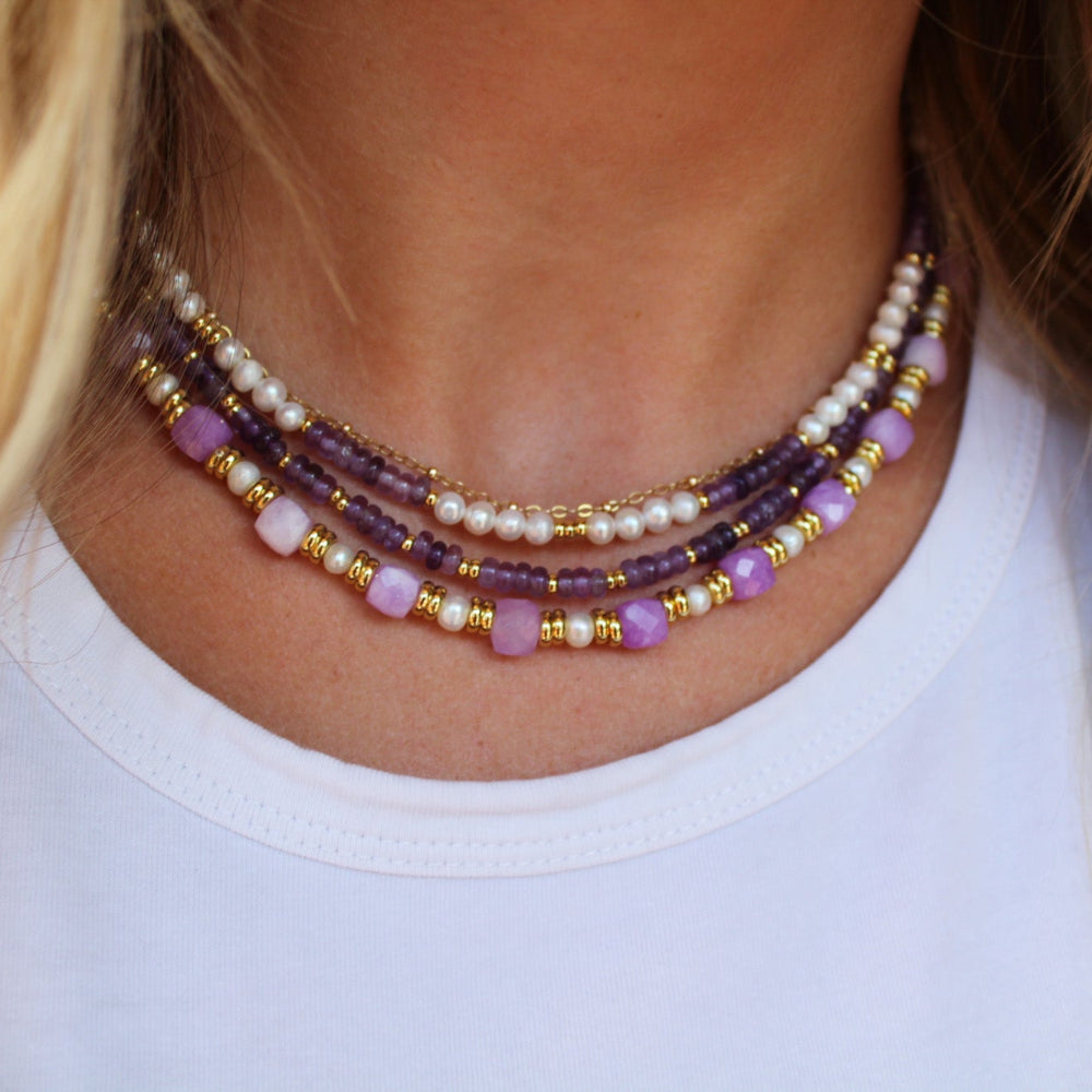 StacksMHK Purple Necklace Stack