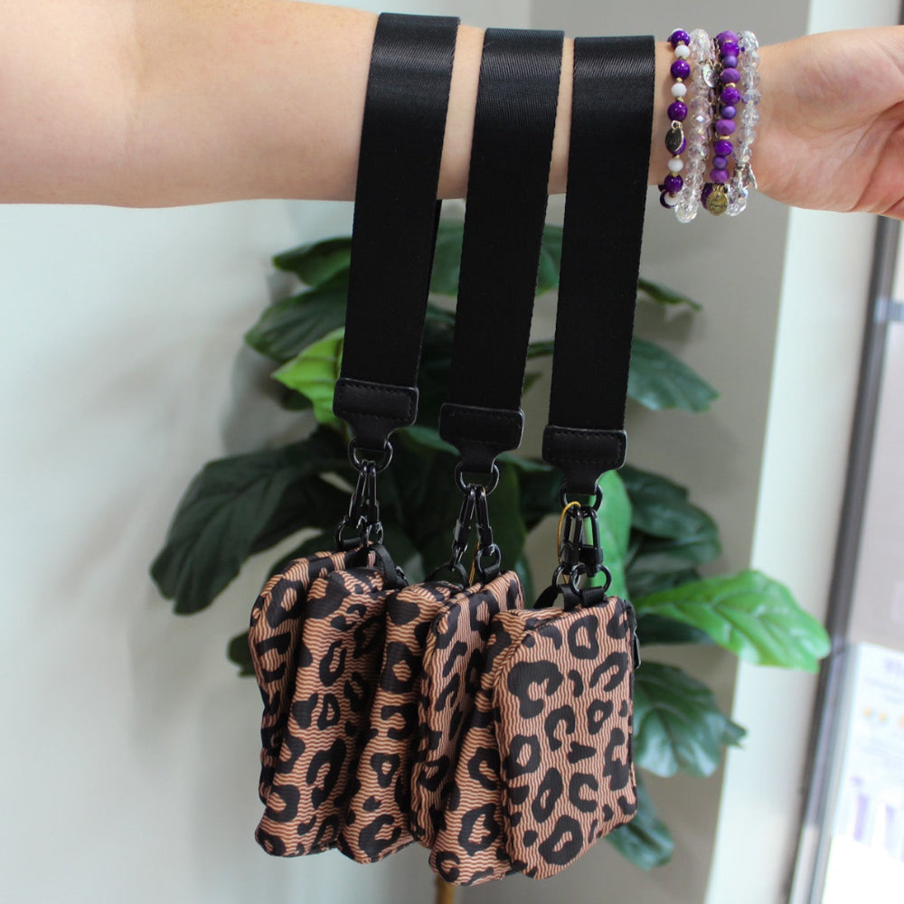 Leopard Dual Pouch Wristlet