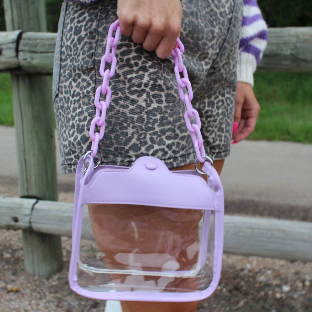 Lavender Handbag with Chunky Chain