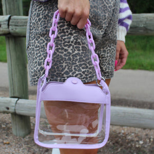 Lavender Handbag with Chunky Chain