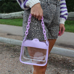 Lavender Handbag with Chunky Chain