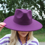 Plum Wide Brim Hat