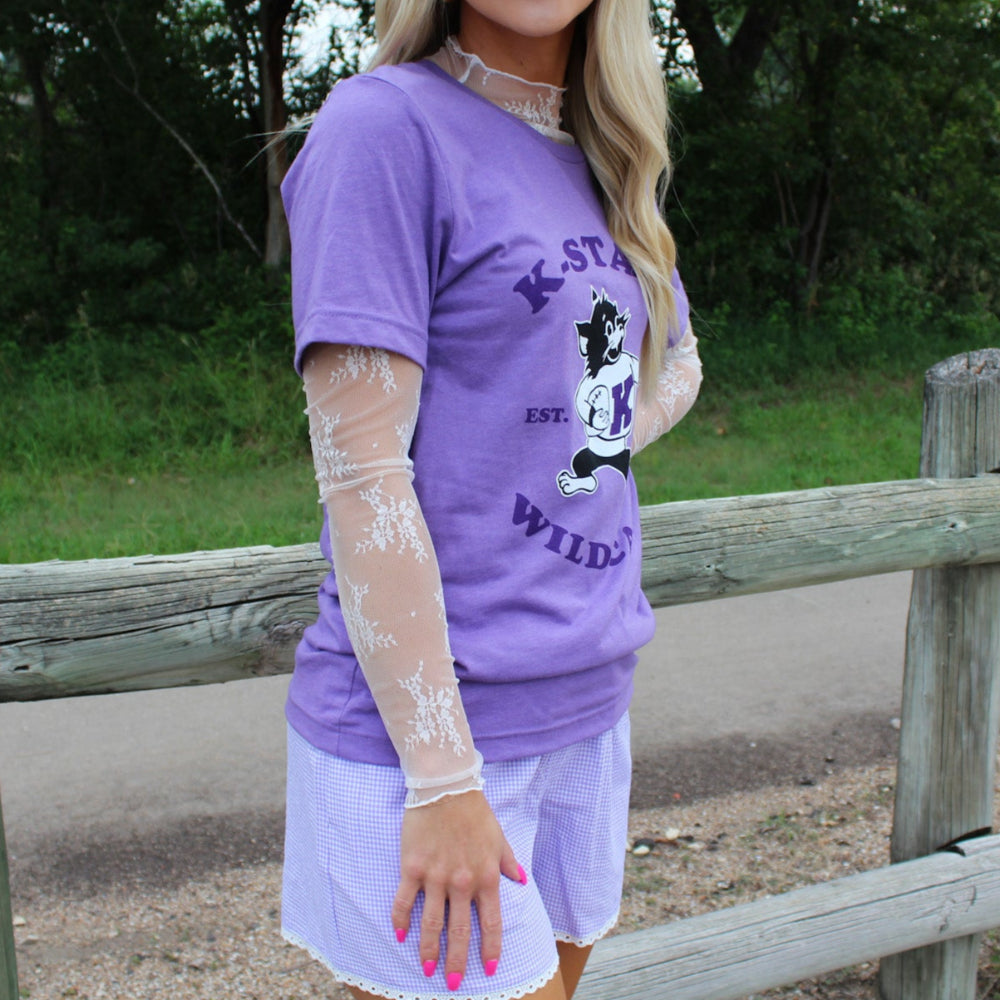 Lace Mock Neck Long Sleeve (Cream)