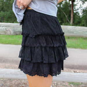 Lace Tiered Shorts