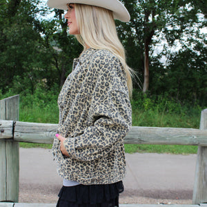 Leopard Denim Jacket