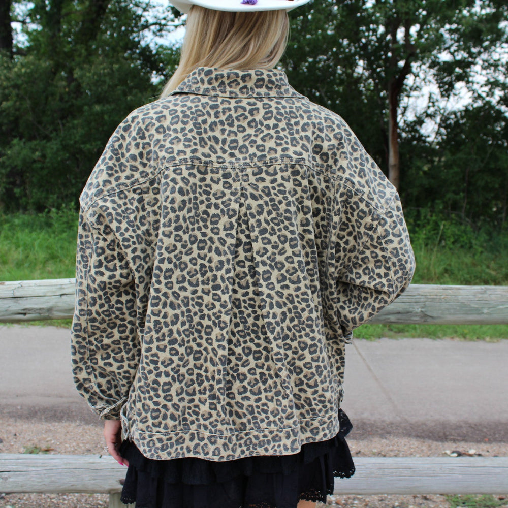 Leopard Denim Jacket