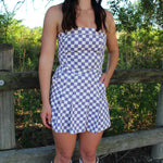Checkered Strapless Dress
