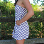 Checkered Strapless Dress