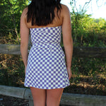 Checkered Strapless Dress