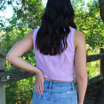 Lavender Denim Tie Front Top