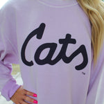 Cats Script Corded Crew (Lavender)