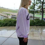 Cats Script Corded Crew (Lavender)
