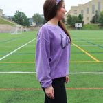 Cats Script Corded Crew (Purple)