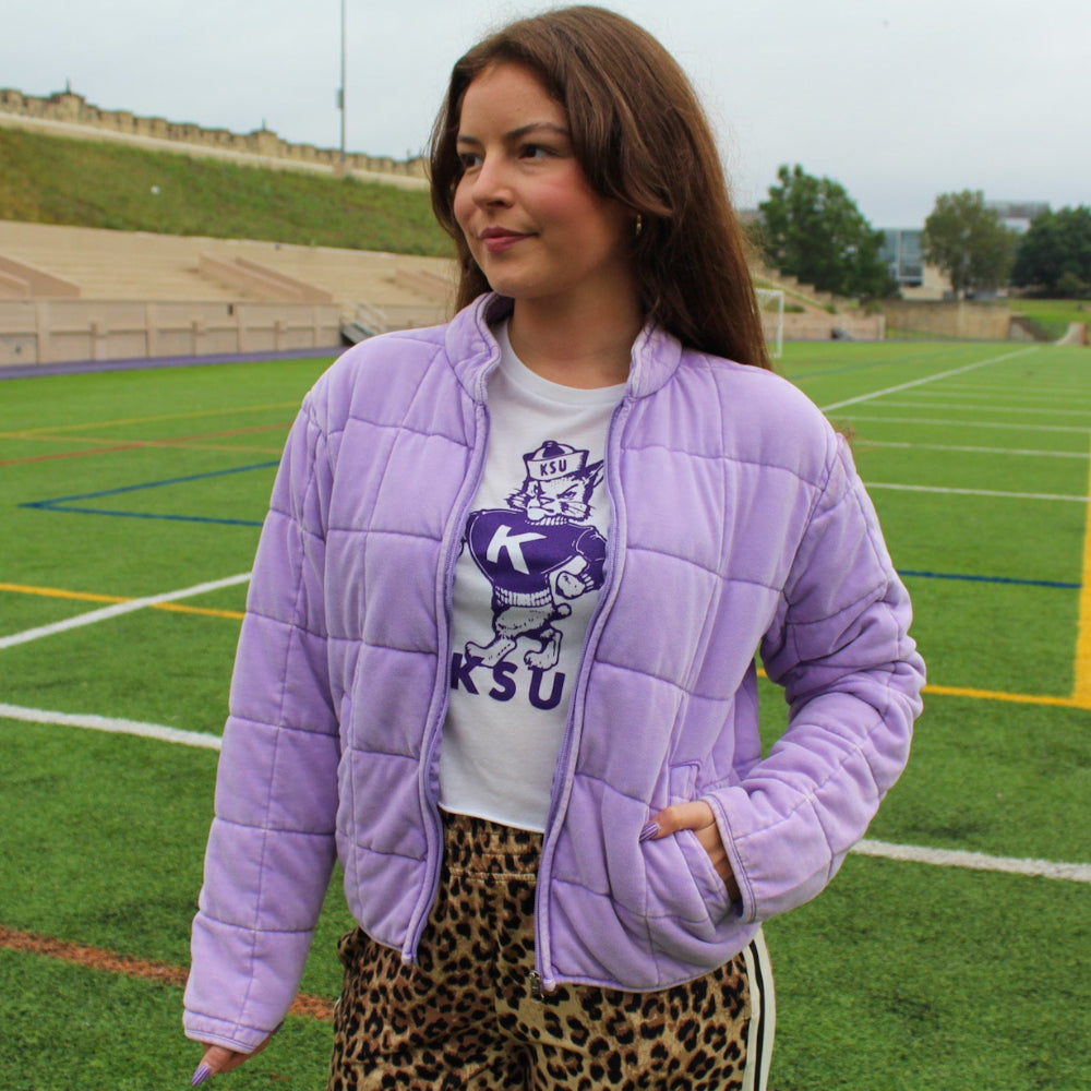Lavender Washed Quilted Jacket