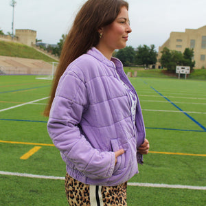 Lavender Washed Quilted Jacket