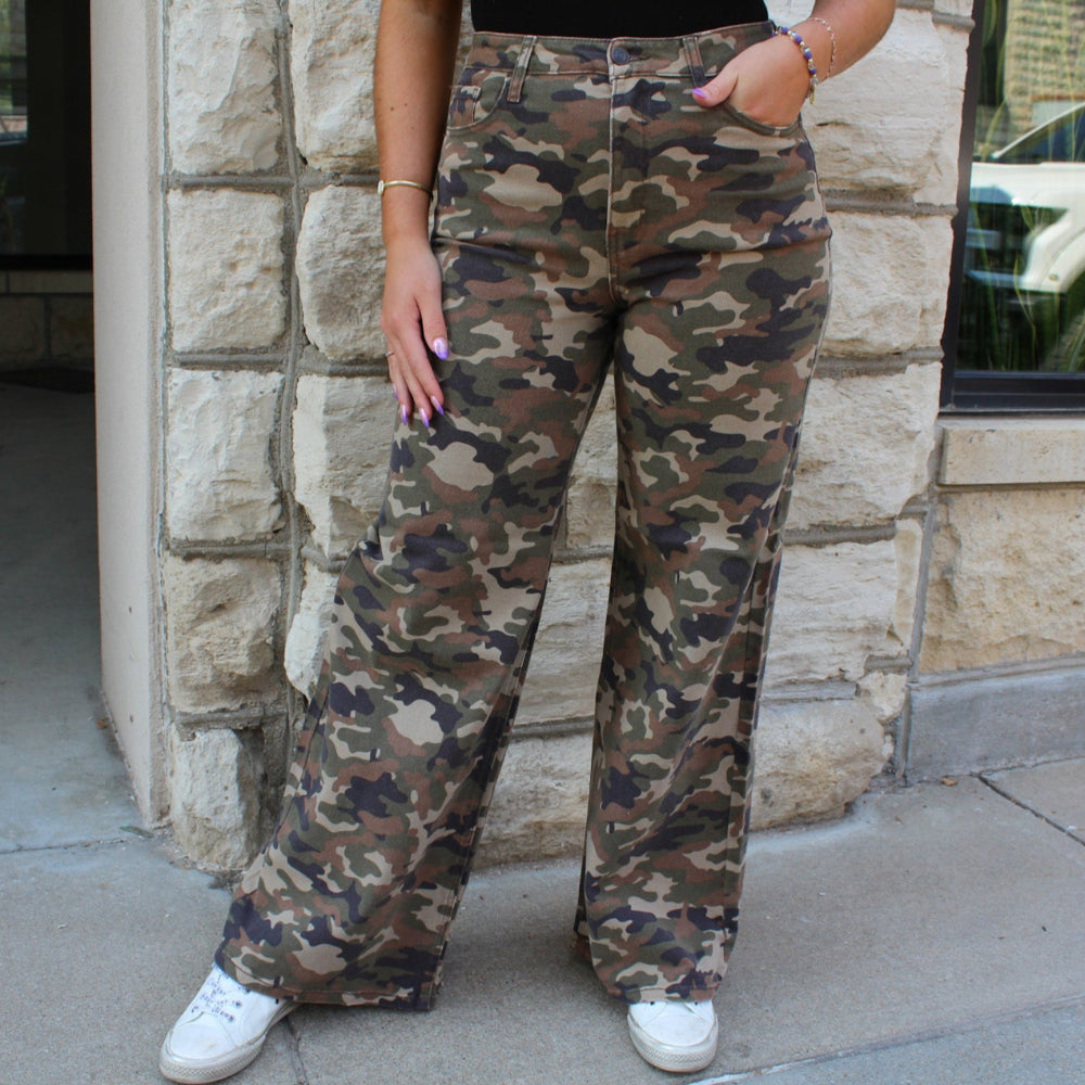 Camo Wide Leg Jeans