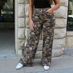 Camo Wide Leg Jeans