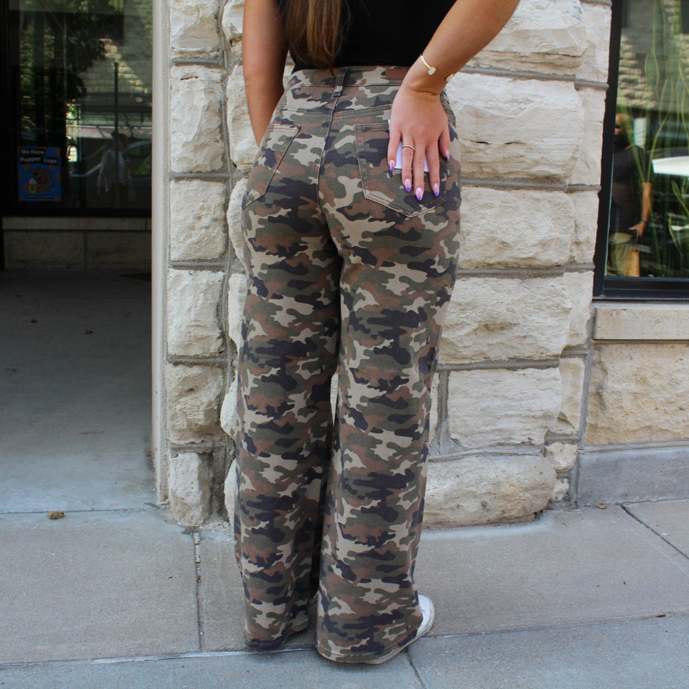 Camo Wide Leg Jeans