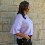 Boxy Cropped Cardigan (Lavender)