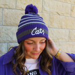 Purple Stripe Cats Beanie