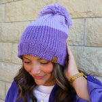 Purple Color Block Beanie