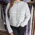 Grey Stripe Piper Cardigan