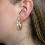 Pearl and Gold Open Hoop