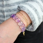 Clear + Purple Marble Stretch Bracelet