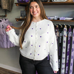 Purple Heart Piper Cardigan
